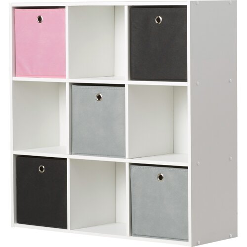 Wrought Studio 32.75'' H x 32.6'' W Cube Bookcase with Bins & Reviews